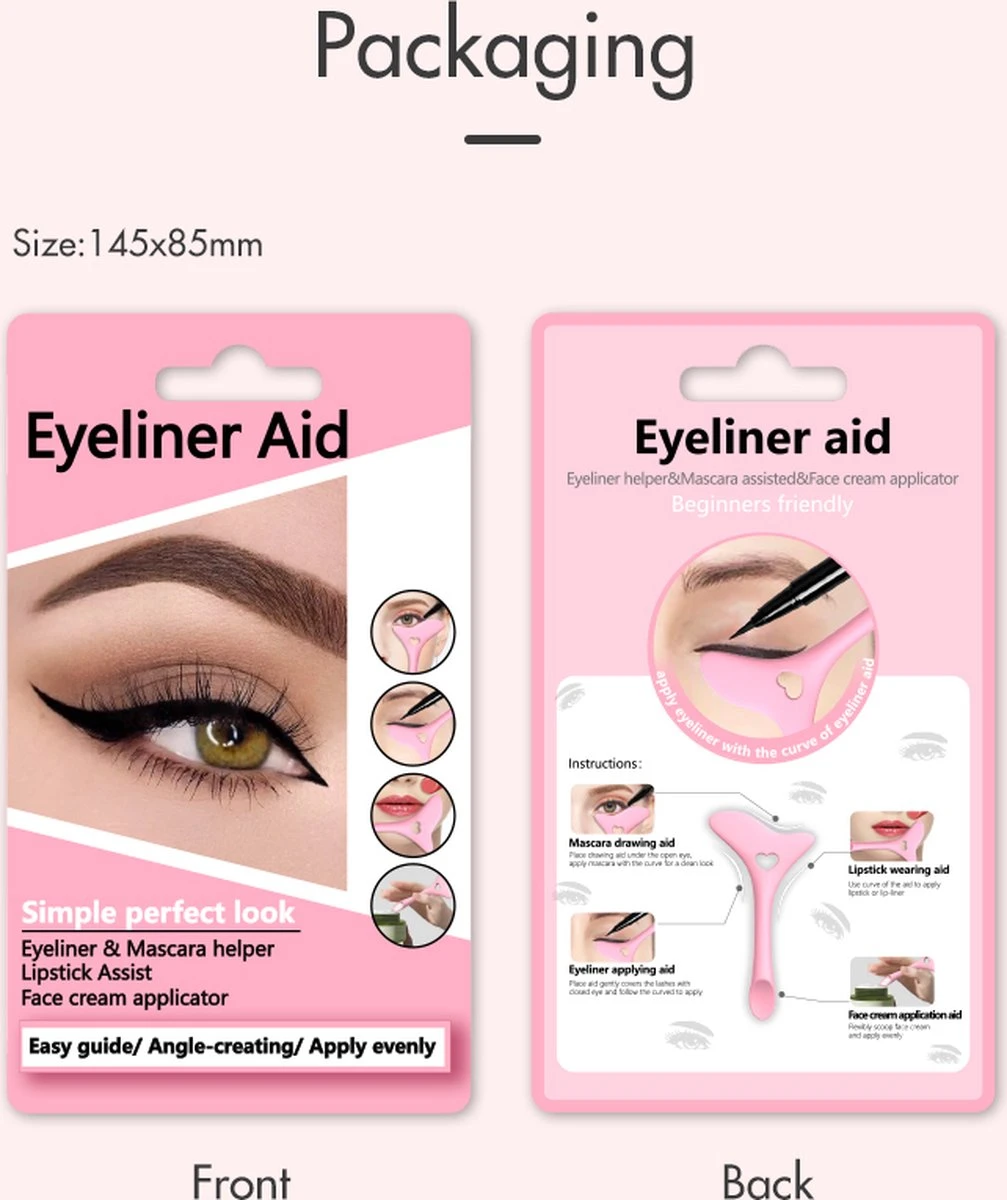 Eyeliner Tool - Wing - Winged Eyeliner - Eyeliner Aid - Applicator - Eyeliner Helper - Mascara Helper - Perfecte Eyeliner - Perfect - Eye Make-Up Tool - 3 Eyeliner Tool - Wing - Winged Eyeliner - Eyeliner Aid - Applicator - Eyeliner Helper - Mascara Helper - Perfecte Eyeliner - Perfect - Eye Make-Up Tool - - Afbeelding 3