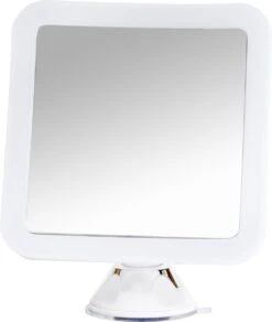 Vergroot Make Up En Scheer Spiegel Met LED Verlichting Vierkant - 10x Vegroting En Natuurlijk Licht Voor Cosmetica/Scheren/Epileren - 360° Graden Verstelbare Zuignap En Wandbevestiging