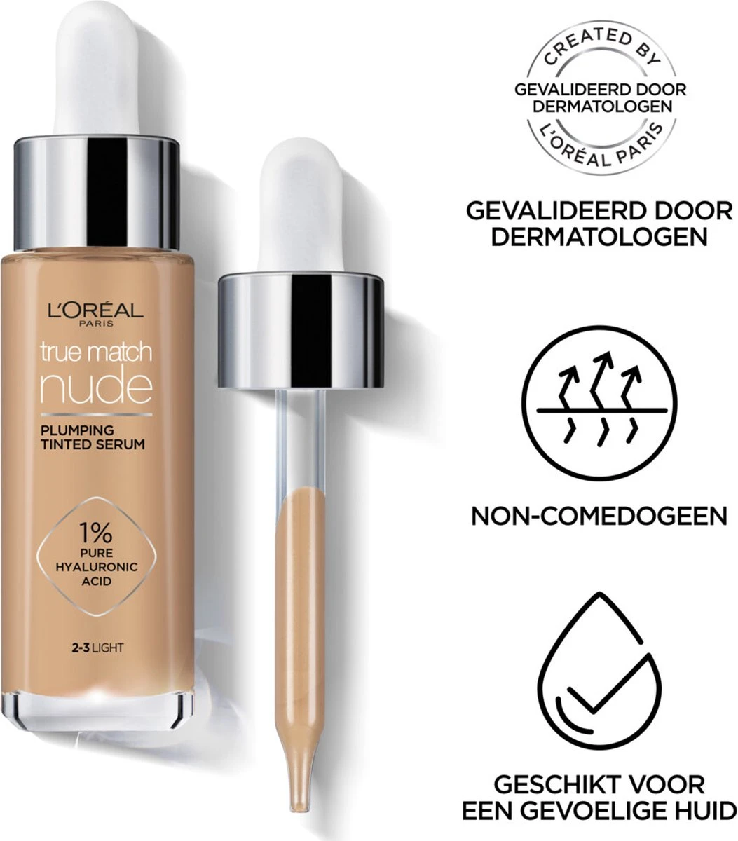 L’Oréal Paris True Match Tinted Serum Foundation - 2-3 Light - 30ml 2 L’Oréal Paris True Match Tinted Serum Foundation - 2-3 Light - 30ml - Afbeelding 2