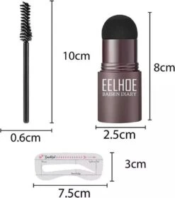 Wenkbrauw Stempel- Poeder - Herbruikbaar - Donker Bruin - Wenkbrauwstempel- Inclusief Sjablonen - Natuurlijke Kleur- Vegan | Eyebrow Powder | Cadeau Voor Haar -Cosmetisch Korting 1065x1200
