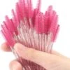 Wegwerp Wimper En Wenkbrauw Borsteltjes - Mascara Borsteltjes - 50 Stuks - Roze Glitter