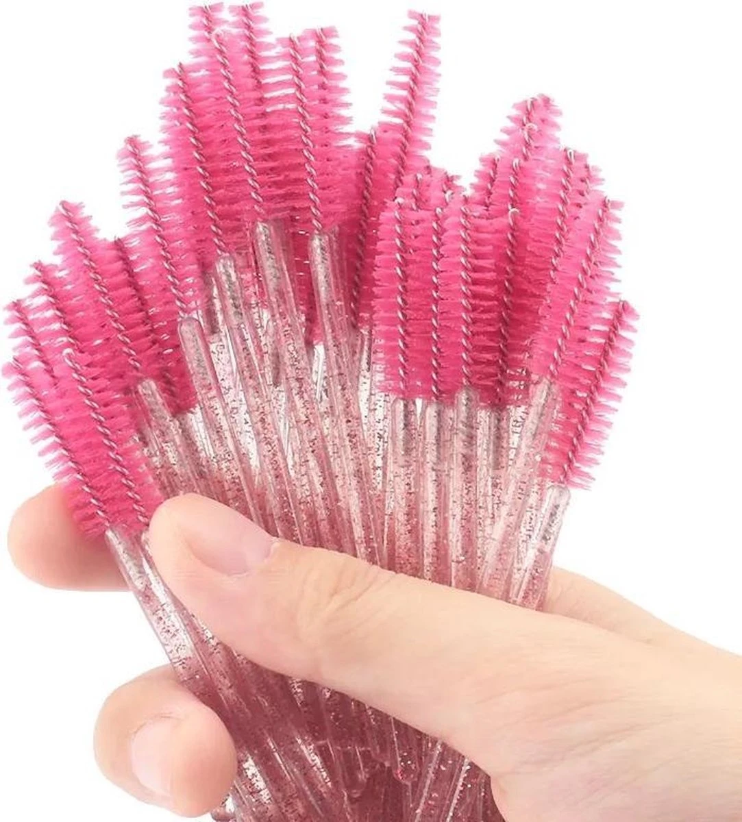 Wegwerp Wimper En Wenkbrauw Borsteltjes - Mascara Borsteltjes - 100 Stuks - Roze 1 Wegwerp Wimper En Wenkbrauw Borsteltjes - Mascara Borsteltjes - 100 Stuks - Roze