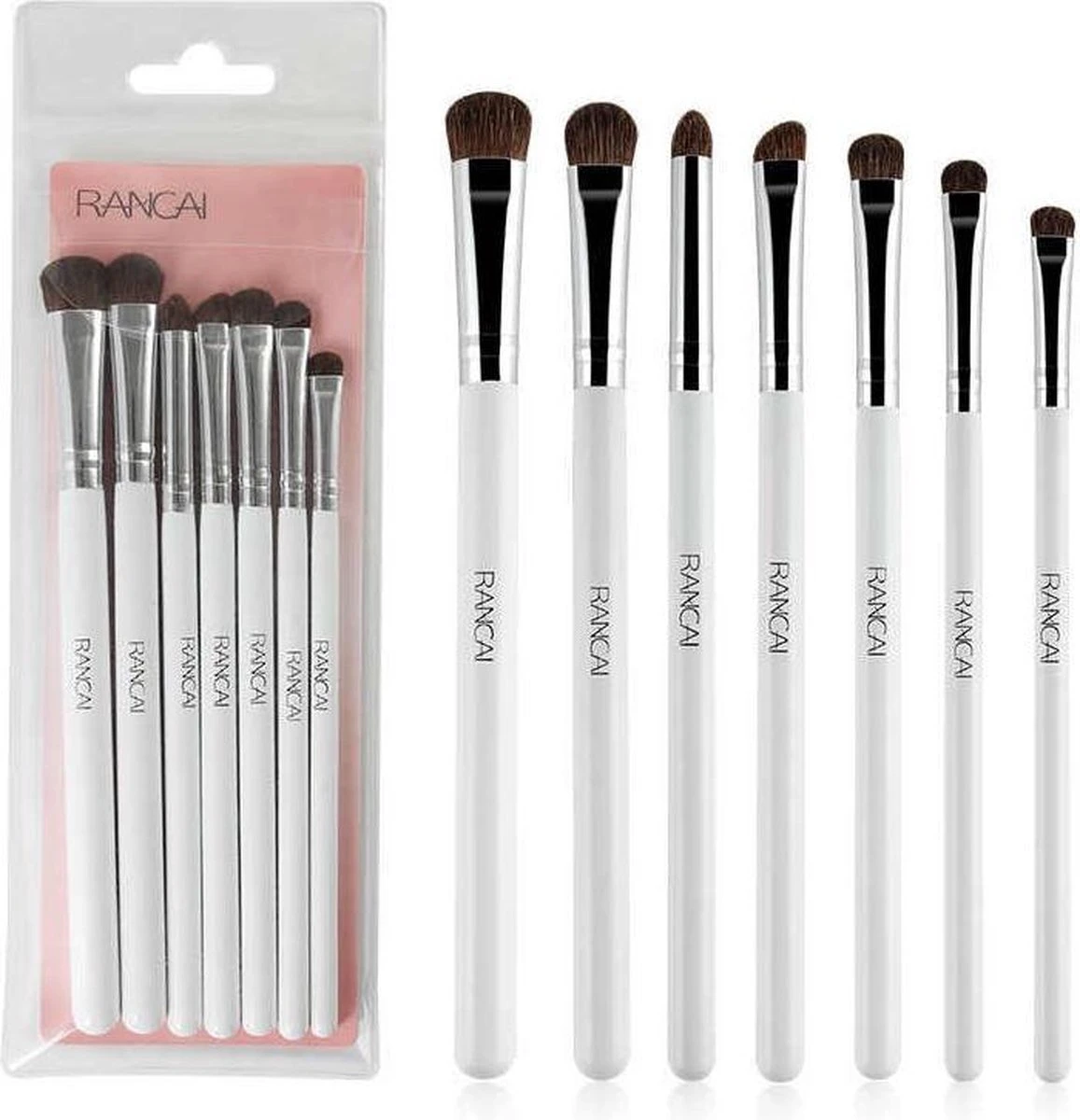 Rancai 7pcs - Make-up Kwastenset - Makeup - Oogschaduwkwasten - Wit - Makeup Kwasten 1 Rancai 7pcs - Make-up Kwastenset - Makeup - Oogschaduwkwasten - Wit - Makeup Kwasten