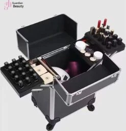 Kapper Koffer| Nagel | Visagist | Make-up | Cosmetica | Schminken | Trolley Stevig En Gemaakt Van Aluminium | 3 Delig | 8 Wielen | Bedekt Met Mooie Zilver Strips 9 Kapper Koffer| Nagel | Visagist | Make-up | Cosmetica | Schminken | Trolley Stevig En Gemaakt Van Aluminium | 3 Delig | 8 Wielen | Bedekt Met Mooie Zilver Strips -Cosmetisch Korting 1158x1200 4