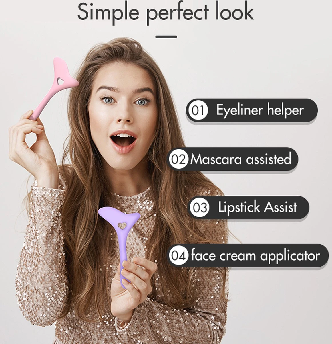 Eyeliner Tool - Wing - Winged Eyeliner - Eyeliner Aid - Applicator - Eyeliner Helper - Mascara Helper - Perfecte Eyeliner - Perfect - Eye Make-Up Tool - 5 Eyeliner Tool - Wing - Winged Eyeliner - Eyeliner Aid - Applicator - Eyeliner Helper - Mascara Helper - Perfecte Eyeliner - Perfect - Eye Make-Up Tool - - Afbeelding 5
