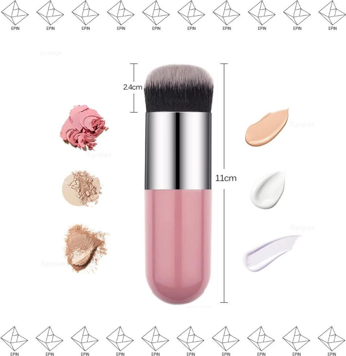 Merkloos EPIN | Poederkwast | Foundation Kwast | Powder Brush | Make-up Kwast | Roze Met Zilver 1 Merkloos EPIN | Poederkwast | Foundation Kwast | Powder Brush | Make-up Kwast | Roze Met Zilver