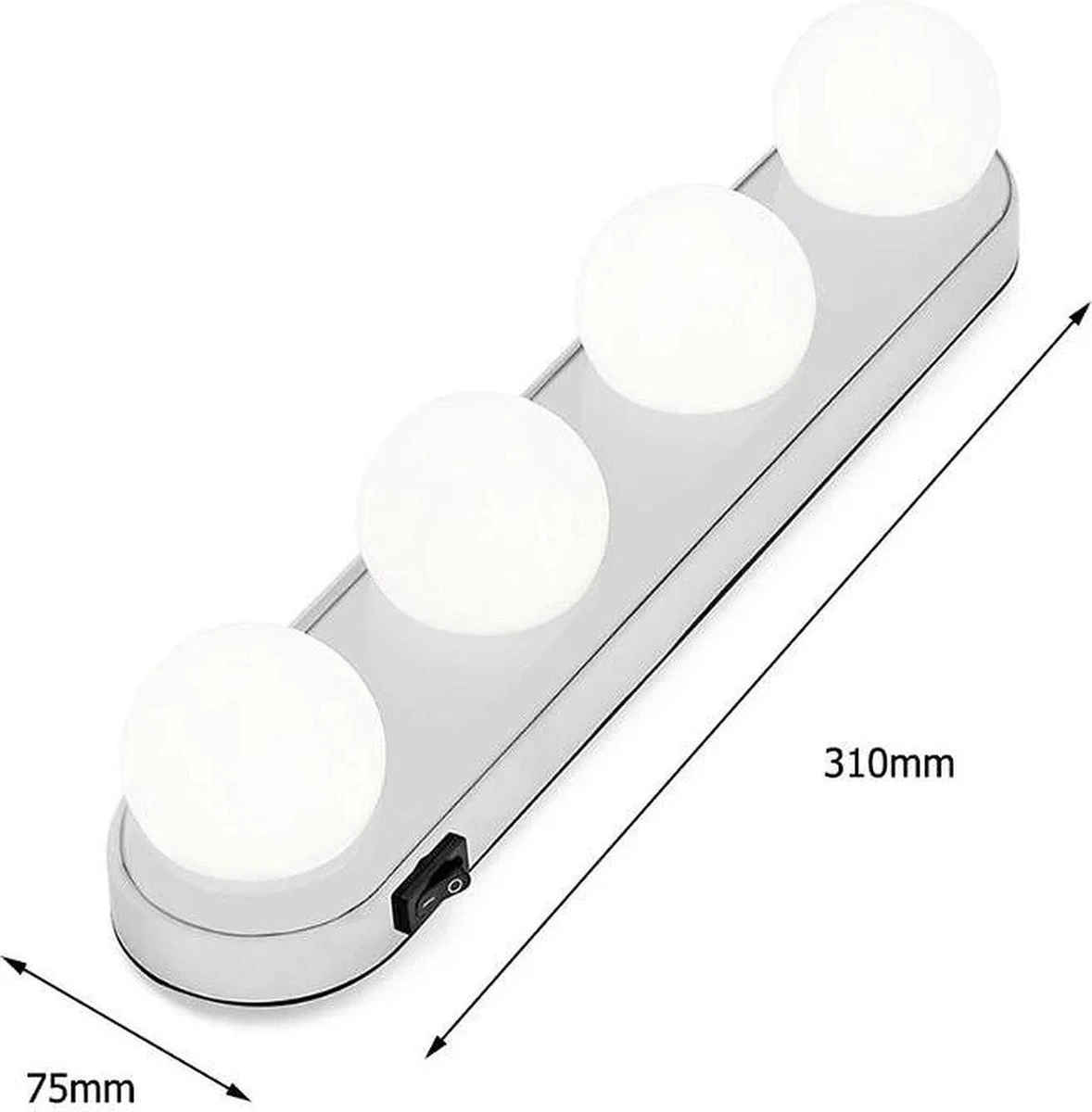 Merkloos Deluxe Make Up Spiegelverlichting – Met Zuignap - Hollywood Spiegel Lampen – Wit Licht – Led Lamp - Spiegellamp – Schilderijverlichting – Visagie Spiegel – Spiegel Licht – Sfeerverlichting – Werkt Op AA-Batterijen 4 Merkloos Deluxe Make Up Spiegelverlichting – Met Zuignap - Hollywood Spiegel Lampen – Wit Licht – Led Lamp - Spiegellamp – Schilderijverlichting – Visagie Spiegel – Spiegel Licht – Sfeerverlichting – Werkt Op AA-Batterijen - Afbeelding 4