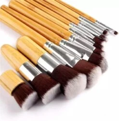 10-delig Bamboe Make-up Geschenkset- Make-up Kwasten - Make Up Brush- Poederkwast -Make Up Penselen Set -Foundation Kwast- Poeder Kwast- Concealer Brush- Lip Brush -Cosmetisch Korting 1181x1200 2