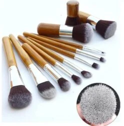 10-delig Bamboe Make-up Geschenkset- Make-up Kwasten - Make Up Brush- Poederkwast -Make Up Penselen Set -Foundation Kwast- Poeder Kwast- Concealer Brush- Lip Brush -Cosmetisch Korting 1186x1200 3