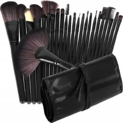 Professionele 24-Delige Make-Up Kwastenset - Cosmetica Visagie Makeup Kwasten Set - Mascara/Oogschaduw/Concealer/Foundation/Blush/Eyeliner/Highlighter/Poederkwast Beauty Brush - Contourkwast Make Up Brushes Borstels Penselen - Met Luxe Opberg Etui