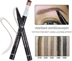 Wenkbrauw Microblade Pen - Tattoo - BRUIN 03 - Watervaste Microblading Wenkbrauwpen - Eyebrow Tattoo Pen - Make Up - 4 Punts Pen -Cosmetisch Korting 1200x1026 1