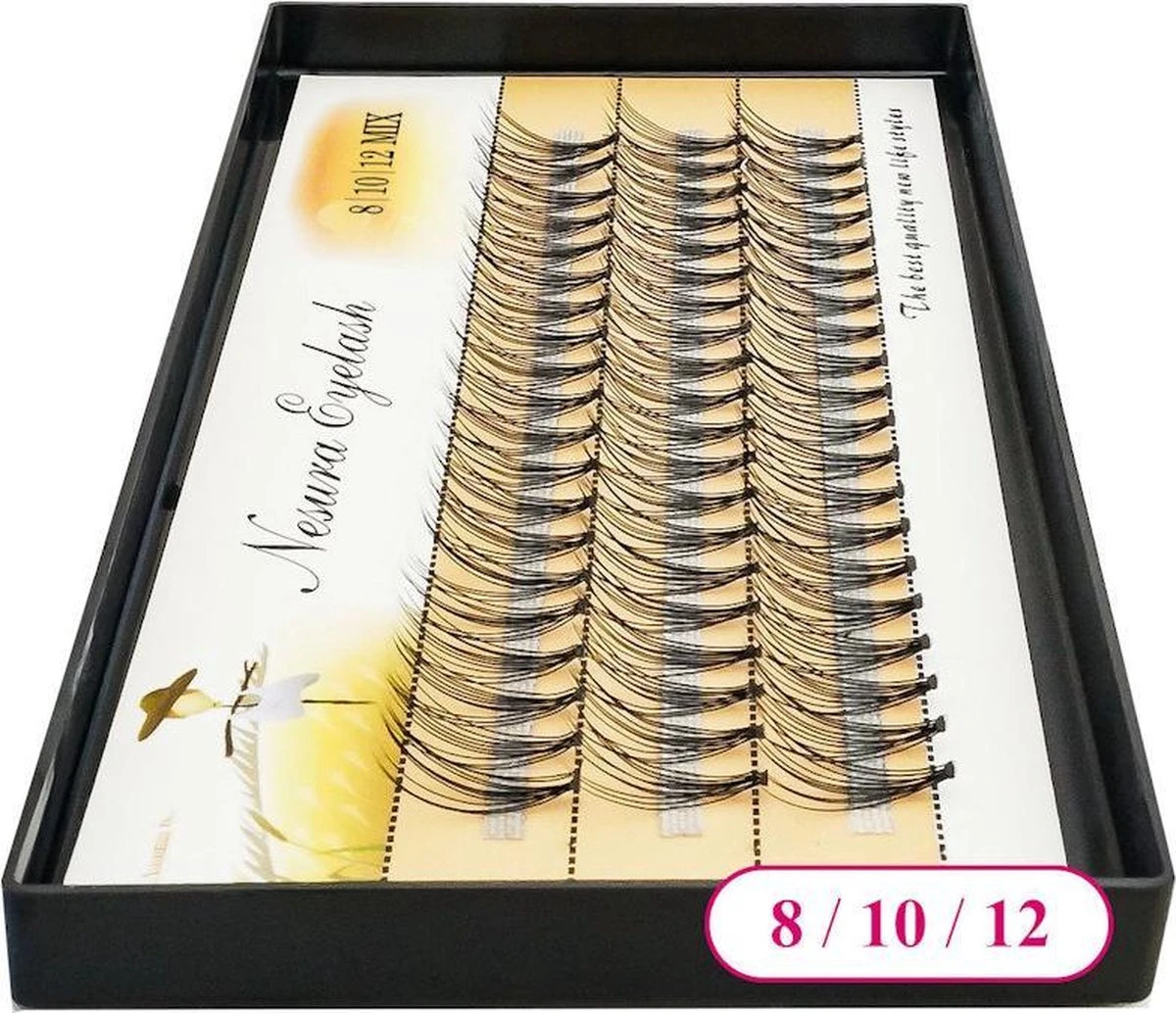 Clavier Nesura Eyelash C-Curl Mix Wimper Extension Wimper Plukjes 8-10-12mm 1 Clavier Nesura Eyelash C-Curl Mix Wimper Extension Wimper Plukjes 8-10-12mm