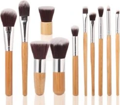 10-delig Bamboe Make-up Geschenkset- Make-up Kwasten - Make Up Brush- Poederkwast -Make Up Penselen Set -Foundation Kwast- Poeder Kwast- Concealer Brush- Lip Brush -Cosmetisch Korting 1200x1049 2
