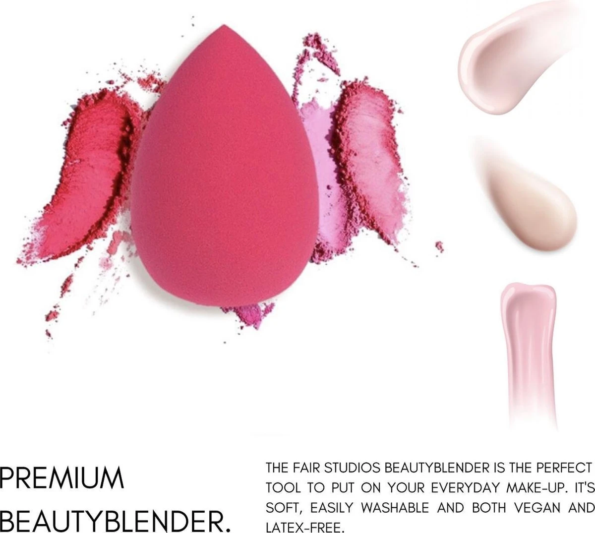 Premium Beauty Blender - Make Up Spons - Latexvrij - Voor Foundation, Blush & Primer - Speciaal Aero-Memory Foam - FAIR STUDIOS - Make Up Sponge - Beautyblender 2 Premium Beauty Blender - Make Up Spons - Latexvrij - Voor Foundation, Blush & Primer - Speciaal Aero-Memory Foam - FAIR STUDIOS - Make Up Sponge - Beautyblender - Afbeelding 2
