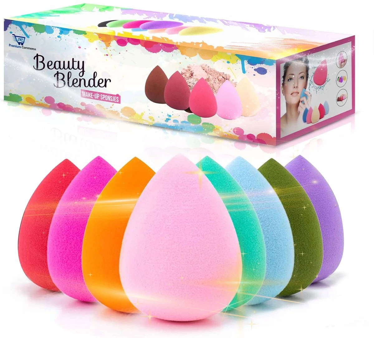 Beauty Blender - Make-up Sponsjes - Spons - 8 Stuks - Zacht & Perfecte Vorm! 1 Beauty Blender - Make-up Sponsjes - Spons - 8 Stuks - Zacht & Perfecte Vorm!