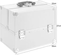 AREBOS Cosmetica Koffer - Beauty Case - Cosmetica Trolley - 15 L - Zilber -Cosmetisch Korting 1200x1088 3