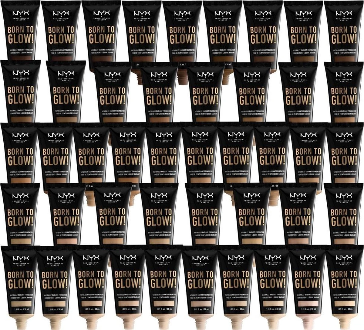 NYX Professional Makeup Born To Glow! Naturally Radiant Foundation - Warm Vanilla BTGRF6.3 - 30 Ml 6 NYX Professional Makeup Born To Glow! Naturally Radiant Foundation - Warm Vanilla BTGRF6.3 - 30 Ml - Afbeelding 6