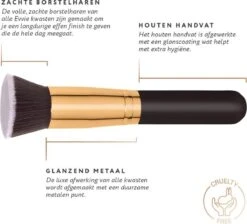 Evvie Set Van 10 Make-up Kwasten Kabuki In Etui Marble - Zwart-Goud -Cosmetisch Korting 1200x1090 1