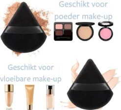 Merkloos Powder Puff Driehoek - Beauty Blender - Powder Puff - Poederdons - 12 Stuks - Zwart -Cosmetisch Korting 1200x1091 1