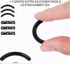 INTER-ESQUE® Wimperkruller - Eyelash Curler + 3x Gratis Extra Siliconen Pad & 3x Extra Kam - Zwart -Cosmetisch Korting 1200x1099 1