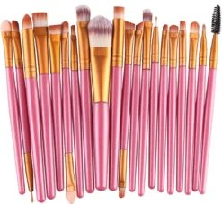 Merkloos Makeup Kwastenset - Makeup Set - 20delig - Roze - Goud - Able & Borret