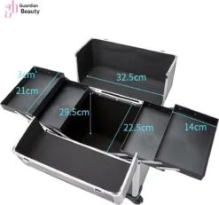 Kapper Koffer| Nagel | Visagist | Make-up | Cosmetica | Schminken | Trolley Stevig En Gemaakt Van Aluminium | 3 Delig | 8 Wielen | Bedekt Met Mooie Zilver Strips 8 Kapper Koffer| Nagel | Visagist | Make-up | Cosmetica | Schminken | Trolley Stevig En Gemaakt Van Aluminium | 3 Delig | 8 Wielen | Bedekt Met Mooie Zilver Strips -Cosmetisch Korting 1200x1124 4