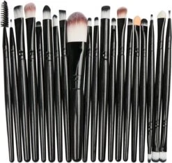 20Stuks Make-Up Kwasten Set Zwart Oogschaduw Foundation Poeder Eyeliner Wimper Lip Make Up Borstel Cosmetische Beauty Tool Kit Hot
