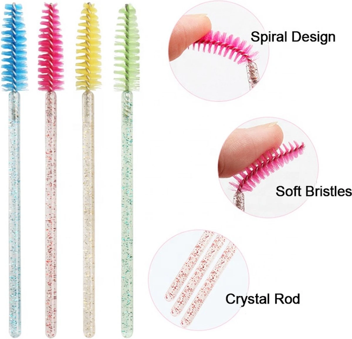 Merkloos Wegwerp Wimper En Wenkbrauw Borsteltjes - Mascara Borsteltjes - 10 Stuks - Diep Zwart 2 Merkloos Wegwerp Wimper En Wenkbrauw Borsteltjes - Mascara Borsteltjes - 10 Stuks - Diep Zwart - Afbeelding 2
