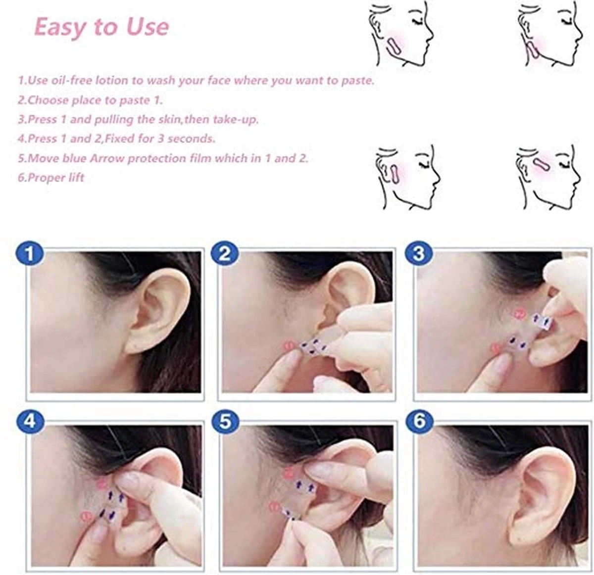 Facelift Tape - Face Tape - Gezicht Tape - Face Tape Lift - Beauty Tape - 40 Stuks 3 Facelift Tape - Face Tape - Gezicht Tape - Face Tape Lift - Beauty Tape - 40 Stuks - Afbeelding 3