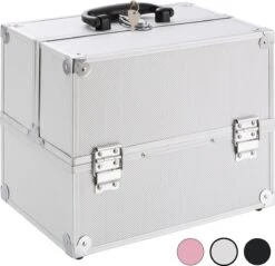 AREBOS Cosmetica Koffer - Beauty Case - Cosmetica Trolley - 15 L - Zilber -Cosmetisch Korting 1200x1163 6