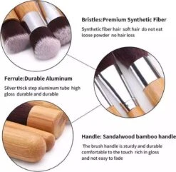 10-delig Bamboe Make-up Geschenkset- Make-up Kwasten - Make Up Brush- Poederkwast -Make Up Penselen Set -Foundation Kwast- Poeder Kwast- Concealer Brush- Lip Brush -Cosmetisch Korting 1200x1171 5