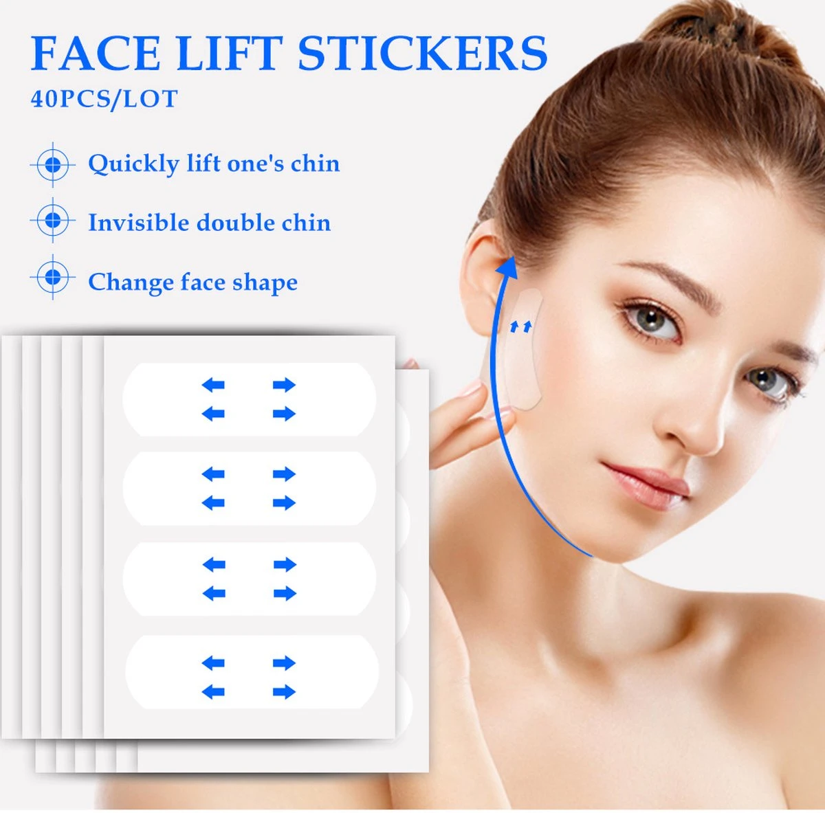 Facelift Tape - Face Tape - Gezicht Tape - Face Tape Lift - Beauty Tape - 20 Stuks 1 Facelift Tape - Face Tape - Gezicht Tape - Face Tape Lift - Beauty Tape - 20 Stuks