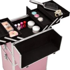 TecTake Cosmetica Koffer Met 3 Etages - Roze - Make-up Koffer -Cosmetisch Korting 1200x1185 8