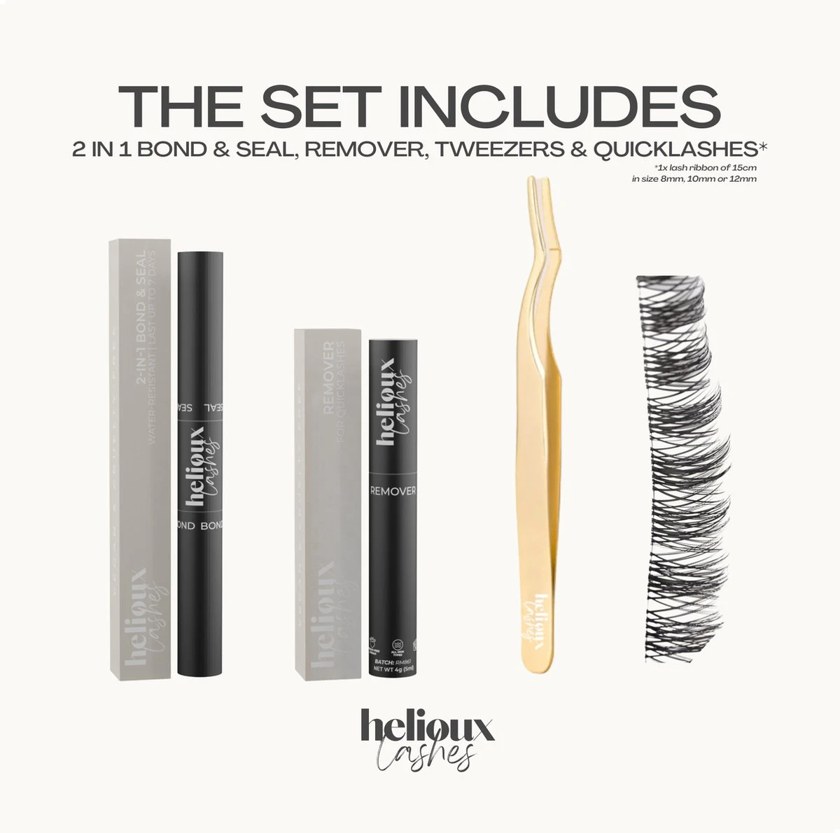 Helioux® - Quicklashes Nepwimpers - DIY Wimpersextensions Voor Thuis - 10mm - Blijven 5+ Dagen Zitten - Complete Set Incl. Wimpers, Lijm, Remover, Pincet - Herbruikbaar - Falscara 7 Helioux® - Quicklashes Nepwimpers - DIY Wimpersextensions Voor Thuis - 10mm - Blijven 5+ Dagen Zitten - Complete Set Incl. Wimpers, Lijm, Remover, Pincet - Herbruikbaar - Falscara - Afbeelding 7