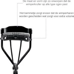 INTER-ESQUE® Wimperkruller - Eyelash Curler + 3x Gratis Extra Siliconen Pad & 3x Extra Kam - Zwart -Cosmetisch Korting 1200x1196 12