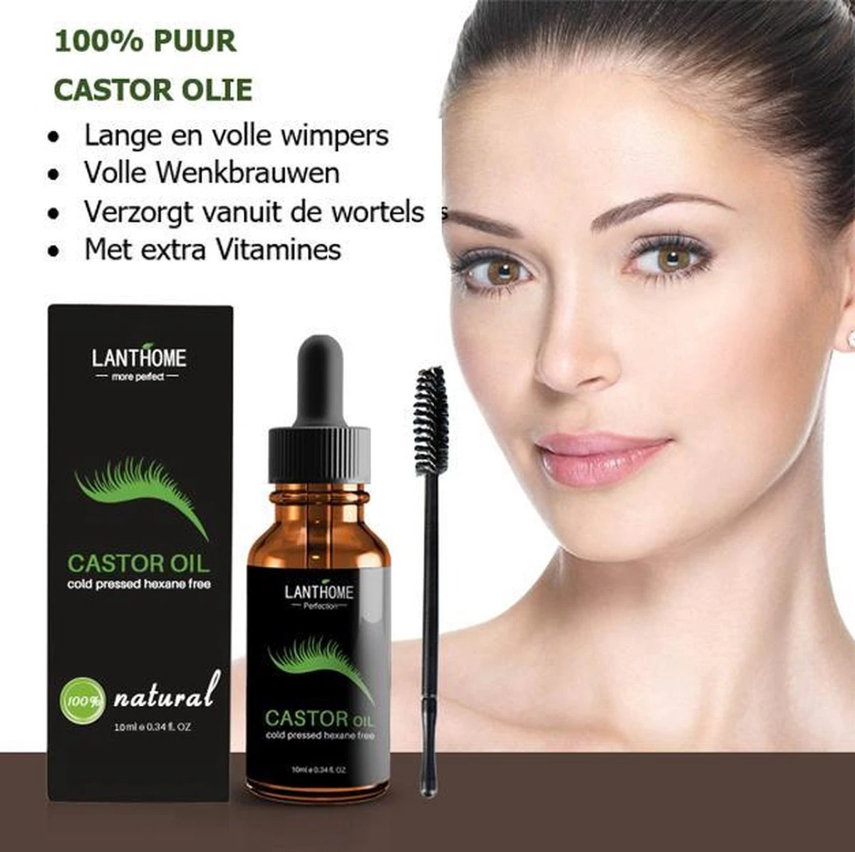 100% Natuurlijke Groei - Wenkbrauwserum - Vollere Wenkbrauwen - Castor Olie - Wenkbrauw Serum - 10ML 2 100% Natuurlijke Groei - Wenkbrauwserum - Vollere Wenkbrauwen - Castor Olie - Wenkbrauw Serum - 10ML - Afbeelding 2