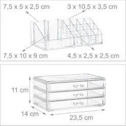 Relaxdays Make-up Organizer Klein - Stapelbaar - Sieradendoosje - Cosmetica - Opbergbox - Doorzichtig -Cosmetisch Korting 1200x1198 22