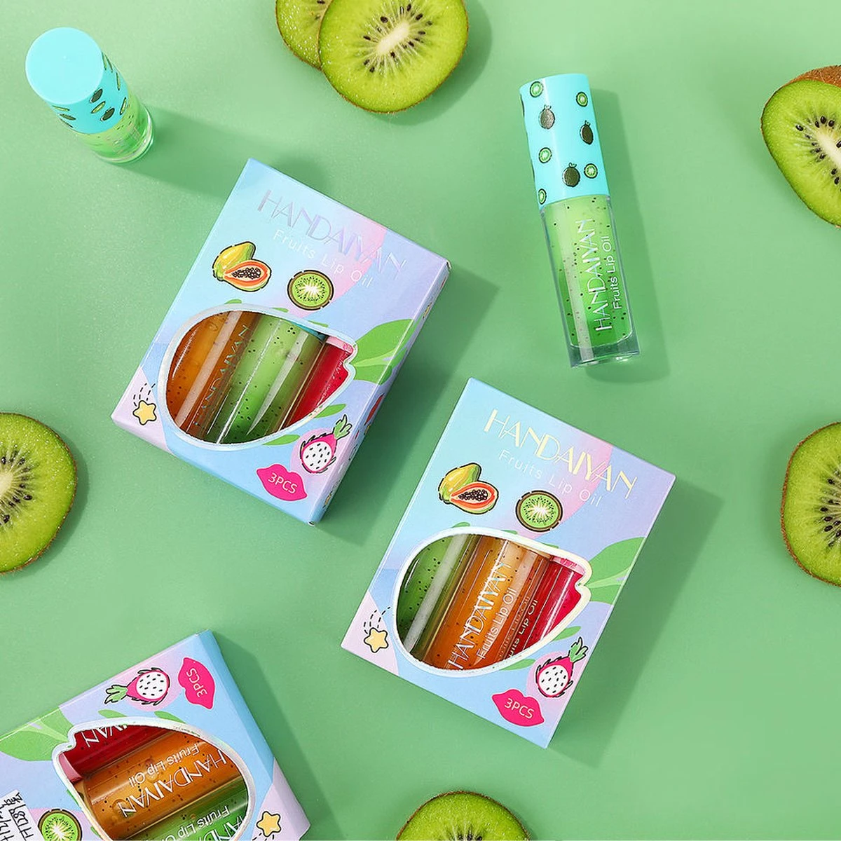 Fruit Lip Oil Set Makeup Primer Moisturizing - Transparent Lip Oil - Long Lasting Hydrating 2 Fruit Lip Oil Set Makeup Primer Moisturizing - Transparent Lip Oil - Long Lasting Hydrating - Afbeelding 2