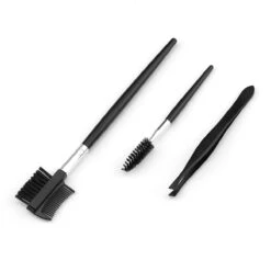 Wenkbrauw Trimmer Set - 8-delig – Met Epileer Pincet, 2x Wenkbrauw Schaartje, 2x Wenkbrauwmesje, Wenkbrauw Borstel, Wenkbrauwpotlood, Spoolie – In Stevige Etui - Zwart -Cosmetisch Korting 1200x1200 599