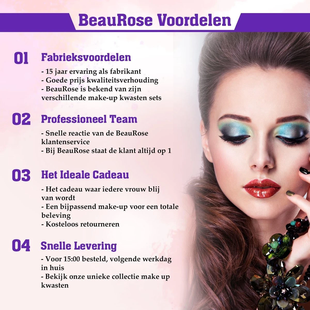 Make Up Kwasten Set - Make Up Brush - Oogschaduw - Foundation Kwast - Poeder Kwast - Brush - Make Up - Cosmetica - Kwasten Set – Make Up Tasje - 10 Stuks 4 Make Up Kwasten Set - Make Up Brush - Oogschaduw - Foundation Kwast - Poeder Kwast - Brush - Make Up - Cosmetica - Kwasten Set – Make Up Tasje - 10 Stuks - Afbeelding 4