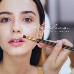 Evvie Set Van 10 Make-up Kwasten Kabuki In Etui Marble - Zwart-Goud -Cosmetisch Korting 1200x1200 655