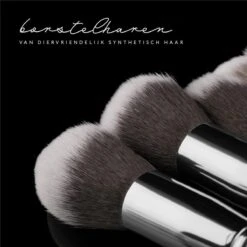 Evvie Set Van 10 Make-up Kwasten Kabuki - Zwart-Zilver -Cosmetisch Korting 1200x1200 665