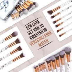 Luxe Make Up Kwasten Set - Make Up Brush - Oogschaduw – Beauty - Foundation Kwast - Poederkwast - Brush - Make Up - Cosmetica - Kwasten Set – Make Up Etui - Make Up Penselen Set – Make Up Set -Cosmetisch Korting 1200x1200 783