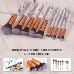 Luxe Make Up Kwasten Set - Make Up Brush - Oogschaduw – Beauty - Foundation Kwast - Poederkwast - Brush - Make Up - Cosmetica - Kwasten Set – Make Up Etui - Make Up Penselen Set – Make Up Set -Cosmetisch Korting 1200x1200 787