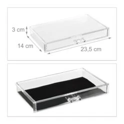 Relaxdays Make-up Organizer Klein - Stapelbaar - Sieradendoosje - Cosmetica - Opbergbox - Doorzichtig -Cosmetisch Korting 1200x1200 798