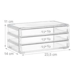 Relaxdays Make-up Organizer Klein - Stapelbaar - Sieradendoosje - Cosmetica - Opbergbox - Doorzichtig -Cosmetisch Korting 1200x1200 800