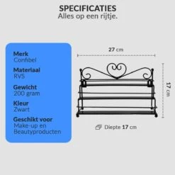 Confibel Nagellak Organizer - Nagellak Flesjes Houder - Essentiële Oliën Organizer - Rek Voor Flesjes - Wanddecoratie - Zwart -Cosmetisch Korting 1200x1200 810