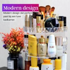 LuZana Make-Up Organizer - Beauty Organizer Voor Make Up - 360° Roterend - Opbergbox - Opbergdoos Cosmetica - Sieradendoos - Nagellak - Lippenstift - Transparant - Cadeautje Voor Vrouw -Cosmetisch Korting 1200x1200 822