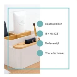 LYVION Make-up En Bureau Organizer - Kunststof En Bamboe 12 LYVION Make-up En Bureau Organizer - Kunststof En Bamboe -Cosmetisch Korting 1200x1200 875