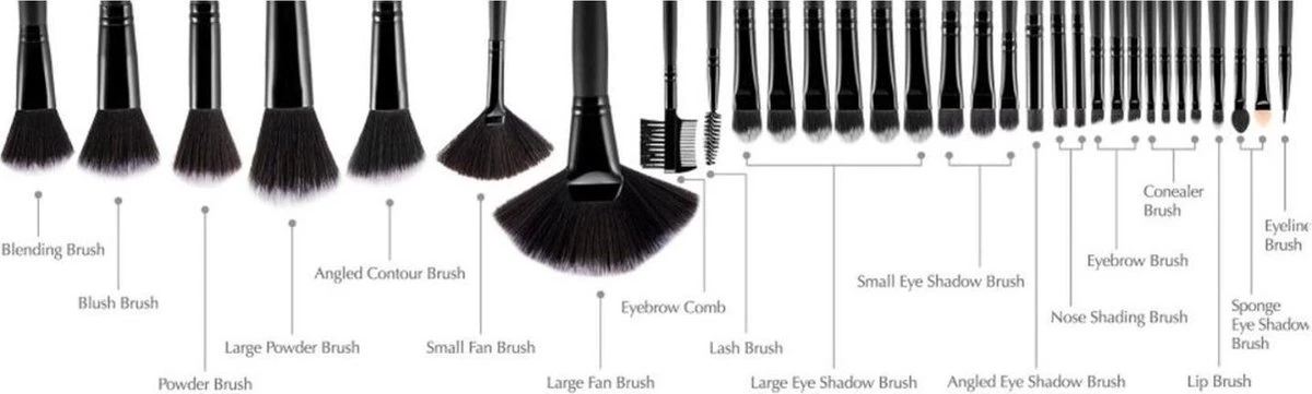 Evvie Professionele Make-up Kwasten In Luxe Etui - Kwastenset - Zwart - 32 Stuks 2 Evvie Professionele Make-up Kwasten In Luxe Etui - Kwastenset - Zwart - 32 Stuks - Afbeelding 2